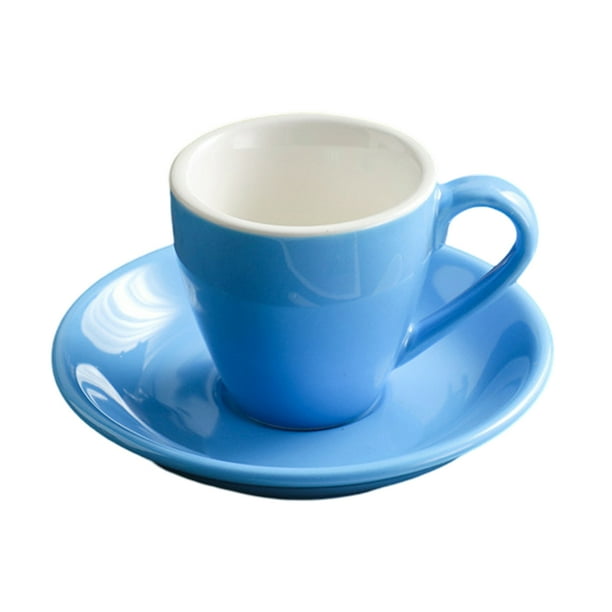 Taza de porcelana para espresso con platillo, taza para espresso, 80 ml/2,7 oz