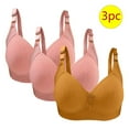 thumbnail image 1 of Bras for Women, 3PC Womans Large Size Solid Color Without Steel Ring Gathering Comfortable Bras Daily Bra, 1 of 3