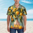 thumbnail image 2 of Fotbe Retro Warm Lemon Flower Camisa Hawaiana para Hombre Unisex – Camisa Casual de Verano con Botones de Manga Corta de Algodón y Lino,X-Large, 2 of 7