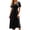 Black-Dress, variant on Casual Summer Dresses for Women Short Sleeve V Neck Solid Color Flowy Midi T Shirt Dress Black L