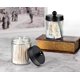 thumbnail image 4 of Timotech Set 4 Tarros para Hisopos de Vidrio 8oz, Botes Decorativos para Ba&ntilde;o con Tapas Acero Inoxidable, Organizadores Ba&ntilde;o, Frascos Decorativos, Recipientes Almacenamiento de C, 4 of 8