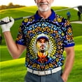 thumbnail image 6 of HOMYGIFTS Custom Face Men’s Golf Polo Shirt – Personalized Stained Glass Mandala Design, Unique Gift for Golfers & Special Occasions, 6 of 10