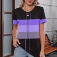 thumbnail image 2 of Camisetas Casuales de las Mujeres Estampadas Cuello Tripulado Manga Corta Superior, Ligera Mezcla de Poliéster Blusa de Moda, 2 of 5