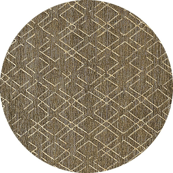 Ahgly Company Indoor Round Solid Brown Modern Area Rugs, 7' Round