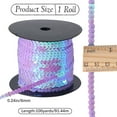 thumbnail image 2 of 100 Yards 6MM Light Purple Sequin Trim Sequins Beaded Strip Trim Ribbon Flat Spangle Metallic Glitter Paillette String Bulk Roll for Sewing Making Clothes Dresses Costume Crafts Home Decor, 2 of 9