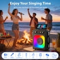 thumbnail image 2 of JYX Portable Karaoke Machine with 2 Mics, Bluetooth Singing Machine for Adult & Kids, Echo Adjust, PA System for Party, Supports TWS/USB/TF/REC/AUX/TV, 2 of 10