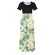 thumbnail image 3 of Puntoco Vestido De Mujer De Manga Corta Con Estampado Floral Estilo Resort Falda Larga De Manga Corta Y Cuello Redondo Negro Xxl,Regalos Para Mujer Joven, 3 of 4