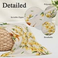 thumbnail image 2 of Spring Floral Pillow Covers, Linen Long Throw Pillow Case, Watercolor Forsythia Flowers Hummingbirds Beige Holiday Pillow Protector Decorative Cushion Cover for Living Room/Bedroom 12" x 20", 2 of 8