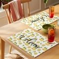 thumbnail image 4 of Lemon Placemats Set of 4 Welcome Summer Pastoral Yellow Fruit Watercolor Place Mats Indoor Wipeable Table Mats Washable Cloth Dining Table Placemats for Kitchen Holiday Party Home Decor 13x19 Inch, 4 of 9