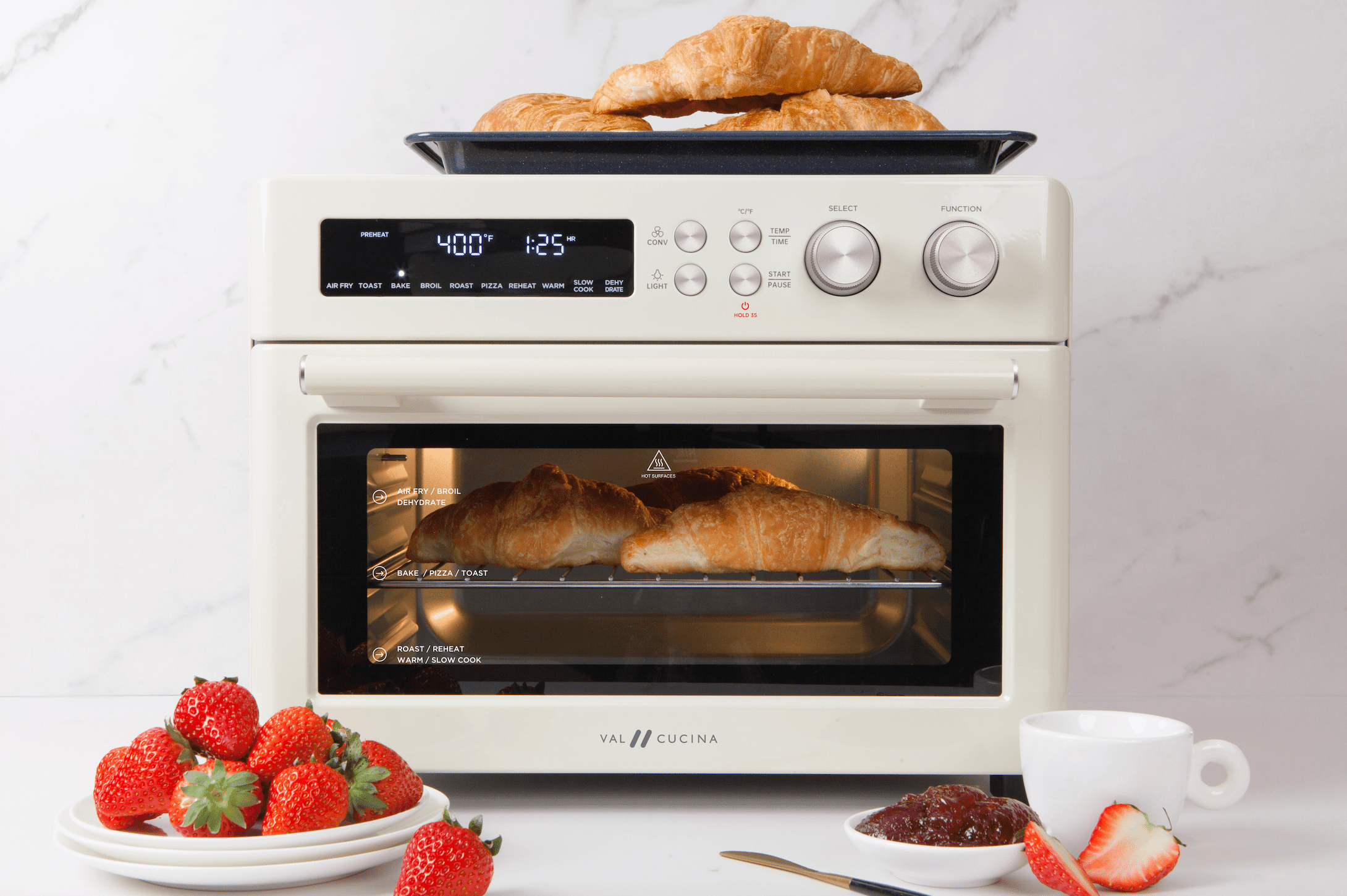 AIR FRYER TOASTER OVEN & CUTTING BOARD - ALMOND CREAM