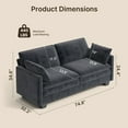thumbnail image 3 of Loveseat Sofa, Lofka 74.8" Cloud Couch for Living Room with Deep Seat, Corduroy for Small Space, Dark Gray, 3 of 9
