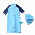 thumbnail image 5 of NOLDARES Cute Baby Boy Swimsuit Long Sleeve/Short Sleeved One Piece Bathing Suit Summer Infant Surfing Suit(Light Blue,6-7 Years), 5 of 5