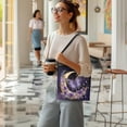 thumbnail image 6 of Kuiaobaty Butterfly Rose Print Bucket Bag for Women Trendy, Moon Marble Print Vegan Leather Tote Handbag Crossbody, Large Capacity Messenger Purse with Removable Strap for Travel, 6 of 6