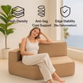 thumbnail image 6 of Demi Bonn Brown Teddy Fleece Single Sofa Chair, Wrinkle-Resistant, Three Back Cushions, High-Resilience, Cozy Snuggling Lounge for Living Room, 6 of 7