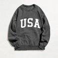 thumbnail image 2 of Gibobby Temperamento Pullover Top Blusa informal de manga larga con cuello redondo y letras impresas para mujer (Gris, S), 2 of 4