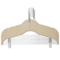 thumbnail image 1 of Colgador de ropa Perchas de ropa de 5/10 Uds con clips móviles, perchas de terciopelo ultradelgadas Tomshoo Beige/10 piezas, 1 of 6