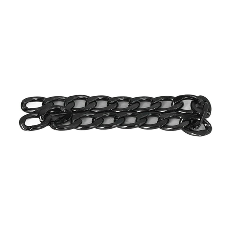 Metal Craft Chain, DIY Handcraft Elegant Style 32.8 Feet Metal Curb Chains  for Handbag for Jewelry(Silver Black)