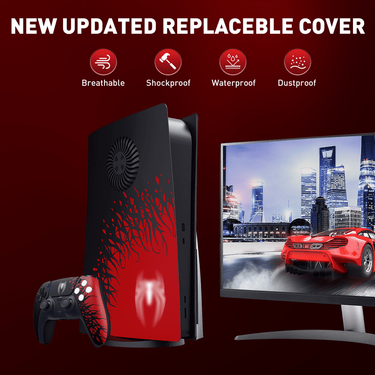 Enhanced PS5 Accessories: Spider Pattern Vented Console Cover for