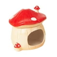 thumbnail image 3 of Hamster House Feeding Bowl Ceramic Hideout Mushroom Shape for Chinchilla Rat Small Pets Habitat, 3 of 9