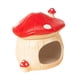 thumbnail image 3 of Casita de cerámica para hámster, cama con escondite para hámster, nido para hámster con forma de seta, pequeño animal Rojo, 3 of 9