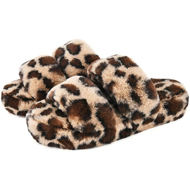 Open Toe House Slippers for Women Memory Foam Comfy Cozy Fuzzy Fluffy Soft Breathable Women s Slip on Indoor Slippers Cute Womens Bedroom Slippers