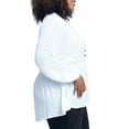 thumbnail image 3 of Women's Plus Size Long Sleeve Lace Up Peasant Top, 3 of 4