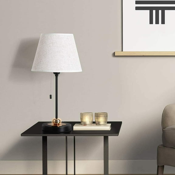2 Modern Nightstand Lamps Fabric Shade Desk/Table Lamps for Bedroom Home Office