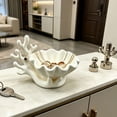 thumbnail image 5 of 3D Printed Coastal Jewelry Organizer, Seashell Trinket Dish & Necklace Tree Stand, Resin Vanity Holder for Rings Earrings Small Succulents, Compact Small Space Storage for Dresser Bathroom Counter, 5 of 6