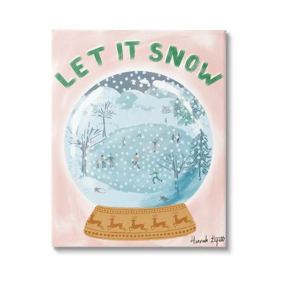 Stupell Industries Let It Snow Globe Holiday Painting Gallery Wrapped Canvas Print Wall Art, 16 x 20