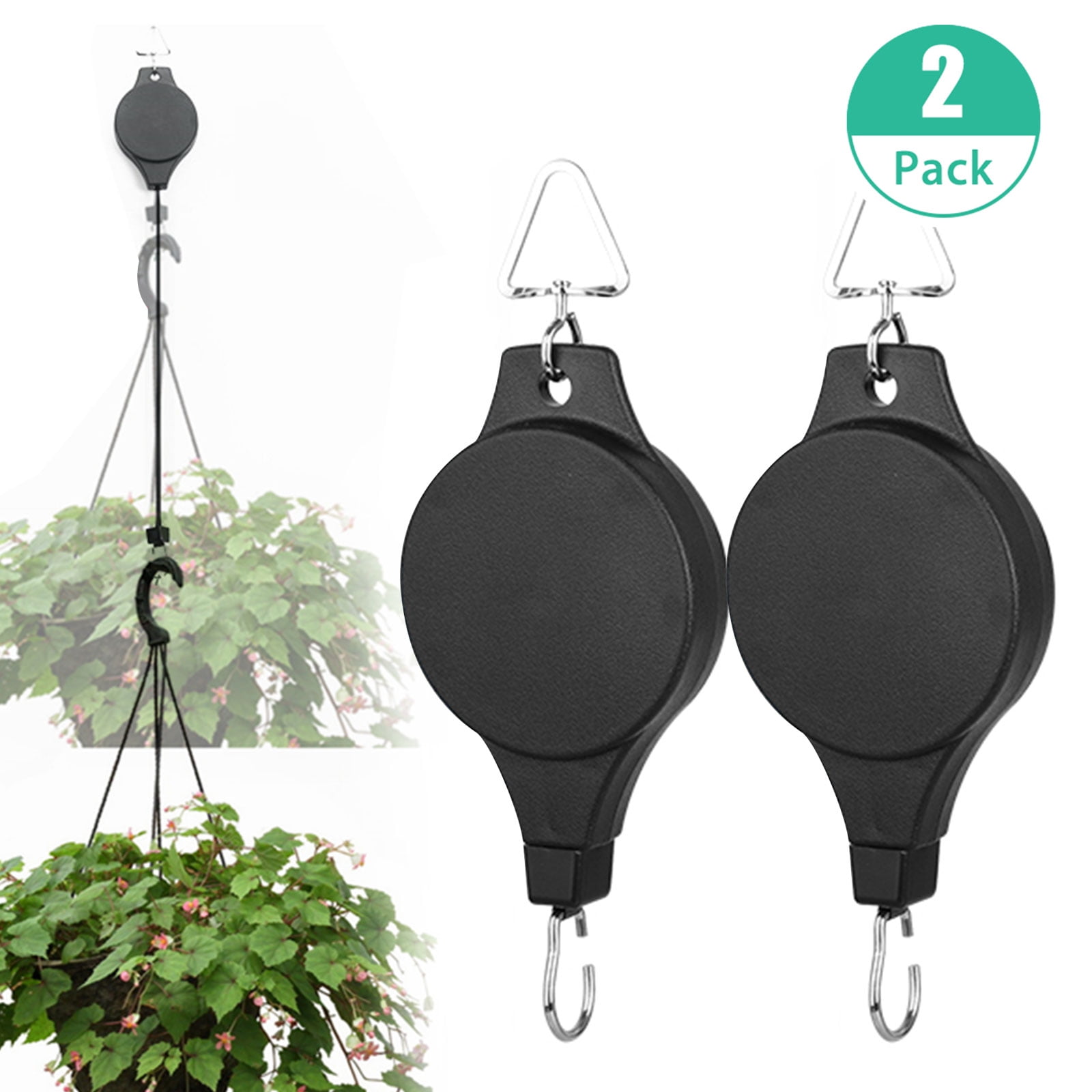Details about   2/4Pcs Retractable Pulley Hooks Hanging Pull Down Hanger Flower Pot Plant Basket 