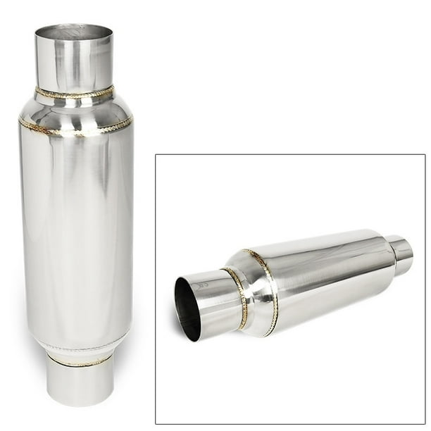 2.5 inches In/Out Stainless Steel 10 inch Glass Pack Muffler Resonator Universal