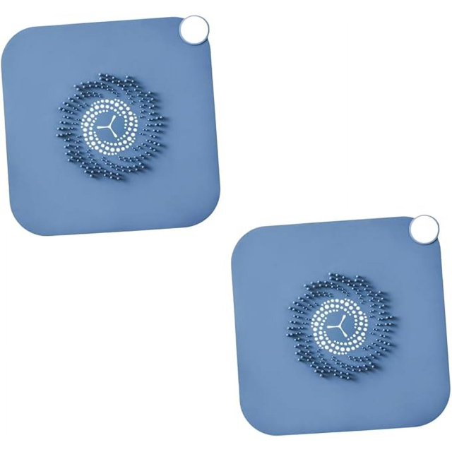 piezas de drenaje de piso de silicona, cubierta de drenaje cuadrada, tapón de bañera, drenaje de flujo, cubierta de fuga de piso de bañera, accesorios de alfombrilla de drenaje de piso antibloqueo (2