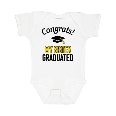 

Inktastic Congrats! My Sister Graduated with Cap Gift Baby Boy or Baby Girl Bodysuit