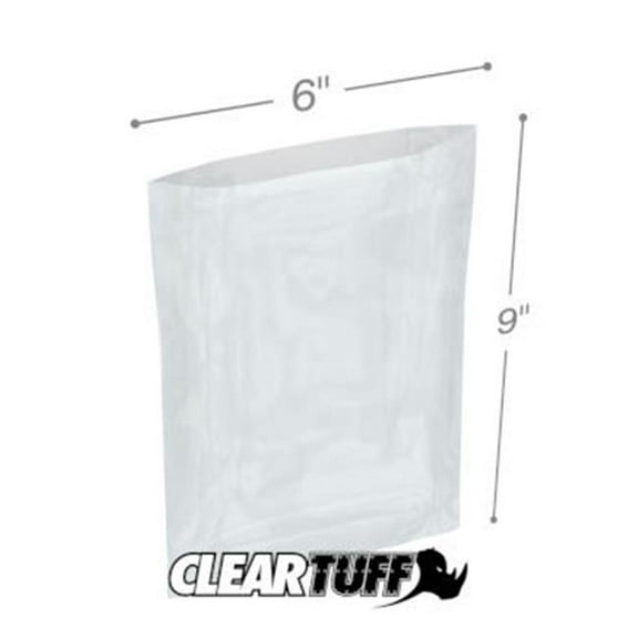 International Plastics PB10609 6 x 9 in. Clear Poly Bags, 0.00125 Gauge - Case of 1000