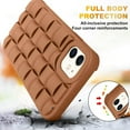 thumbnail image 4 of Compatible with iPhone 11 Case Cute 3D Weave Grid Design for Women Girls Soft TPU Silicone Phone Case Raised Bumper Corners Full Protective Case Cover for iPhone 11 6.1 inch (Brown), 4 of 13
