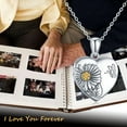 thumbnail image 4 of Coachuhhar Heart Sunflower Locket Necklace 925 Sterling Silver Sunflower Butterfly Locket Necklace That Hold 2 Photos Locket Jewelry Gift for Women, 4 of 7