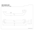 thumbnail image 4 of Kingston Brass GB1236CS 38 Inch Concealed Flange Ada Grab Bar - Stainless Steel, 4 of 6