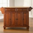 thumbnail image 3 of Pemberly Row Modern Natural Wood Top Kitchen Island in Cherry, 3 of 8