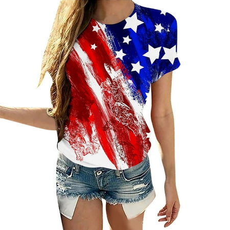 

Women Casual Summer Printing Shirts Round Neck Short Sleeve Tee Loose Tops Tunic Blouse under Scrub Women Long Sleeve Shirts Plain Short Sleeve Shirts for Women Woman Shirts Short Sleeve Ringer Tee
