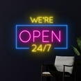 thumbnail image 2 of Handmadetneonsign We Are Open 24/7 Neon Sign, Open Logo Wall Art Decor, Welcome Wall Decor, 2 of 5