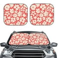 thumbnail image 2 of Daiia Beige Flowers 2PCS Car Windshield Sun Shade, Foldable Sun Shield for Car Front Window, Auto Sun Blocker Visor Protector Universal for Truck SUV Pickup-Small, 2 of 7