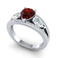 thumbnail image 2 of 2.00 Carat Pear Cut Garnet Gemstone & Natural Diamond Stunning Proposal Ring for Women Solid 18K White Gold Size 10.5 by Diamond-Capitals, 2 of 8