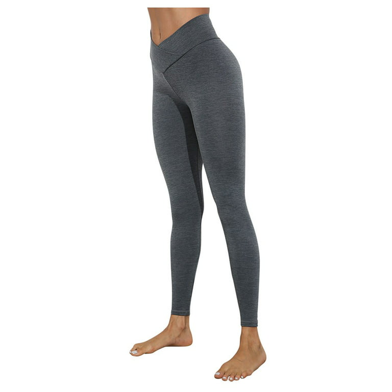 huaai women hight waist yoga fitness leggings running gym stretch sports  pants trouser casual pants for women grey s