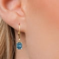 thumbnail image 3 of Gem Stone King 14K Yellow Gold Persian Blue Moissanite Earrings for Women | 2.00 Cttw | Gemstone Birthstone | Octagon 7X5MM, 3 of 6