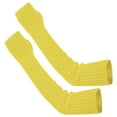 thumbnail image 2 of Dyfzdhu Women Winter Wrist Arm Warmer Solid Knitted Long Fingerless Gloves Mitten Yellow, 2 of 8