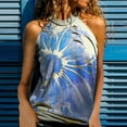 thumbnail image 2 of Womens Blouses and Tops Dressy, Women's Summer Sleeveless Halter Tank Tops Casual Sunflower Printed High Neck Cami Tops Tee Blouse, 2 of 5