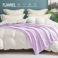 thumbnail image 3 of Exclusivo Mezcla Large Flannel Fleece Throw Blanket, Jacquard Weave Wave Pattern Blanket (50" x 70", Light Purple), 3 of 10