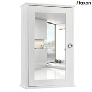 Ktaxon Bathroom Cabinet Wall Mount Mirrored Medicine Cabinet Storage Organizer with Single Door and Adjustable Shelves White