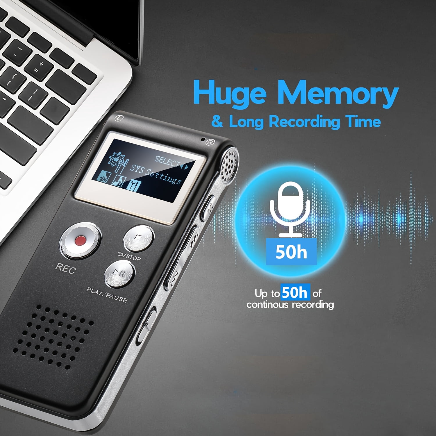 Digital Voice Recorder • Voice Activated Recorder • Upgraded Audio Recorder with MP3&USB • for Lectures, Meetings, Interviews