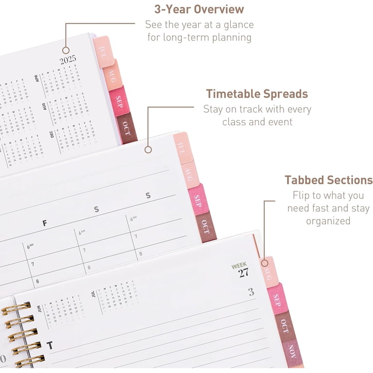 Collins ‘Essentials’ A4 Academic Year Planner, July 2025-July 2026, Week-to-View Diary, Hard Cover, Lime Color - For School, Work & Personal Use
